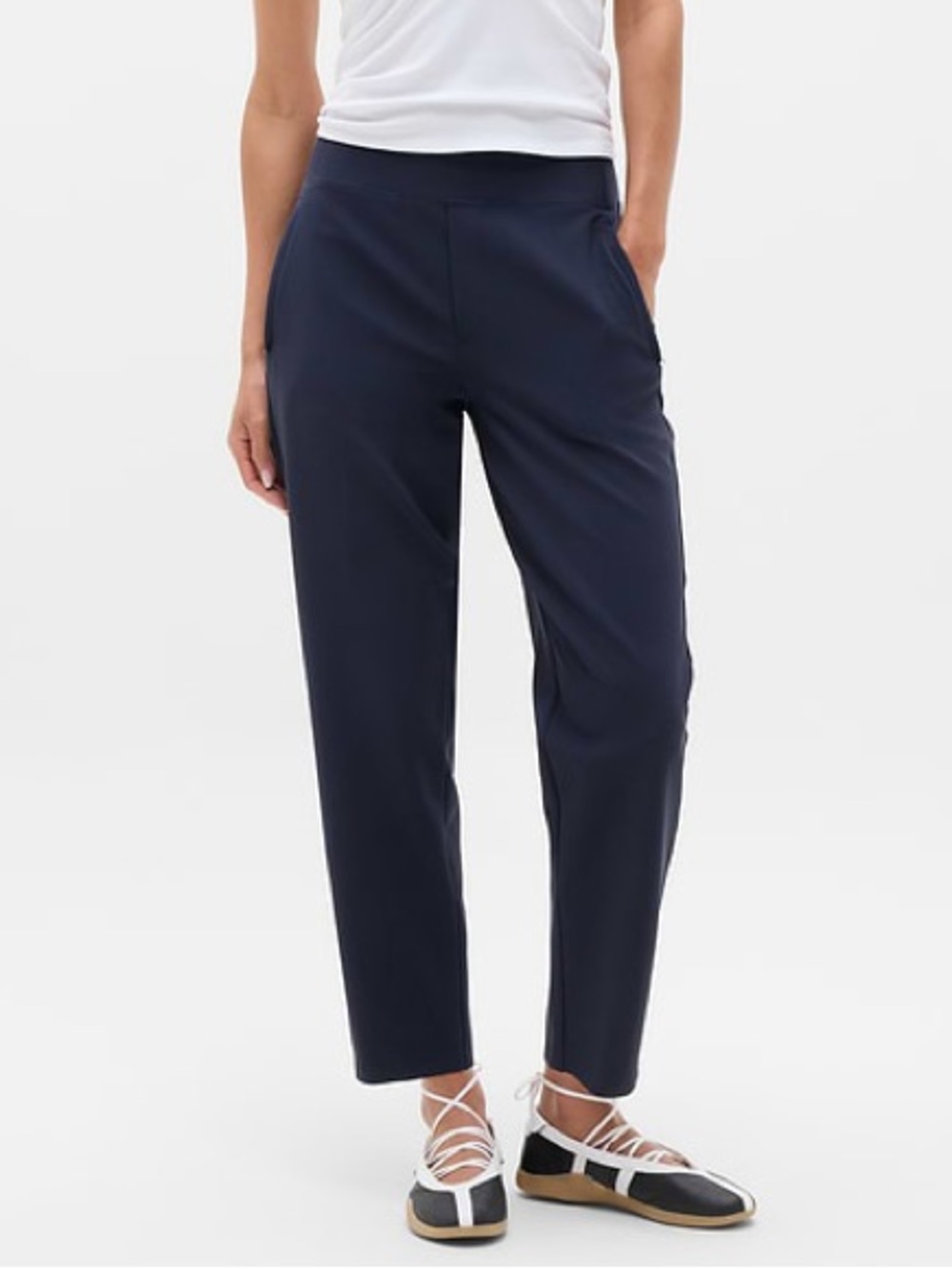 Athleta Navy Endless High Rise Performance Trousers